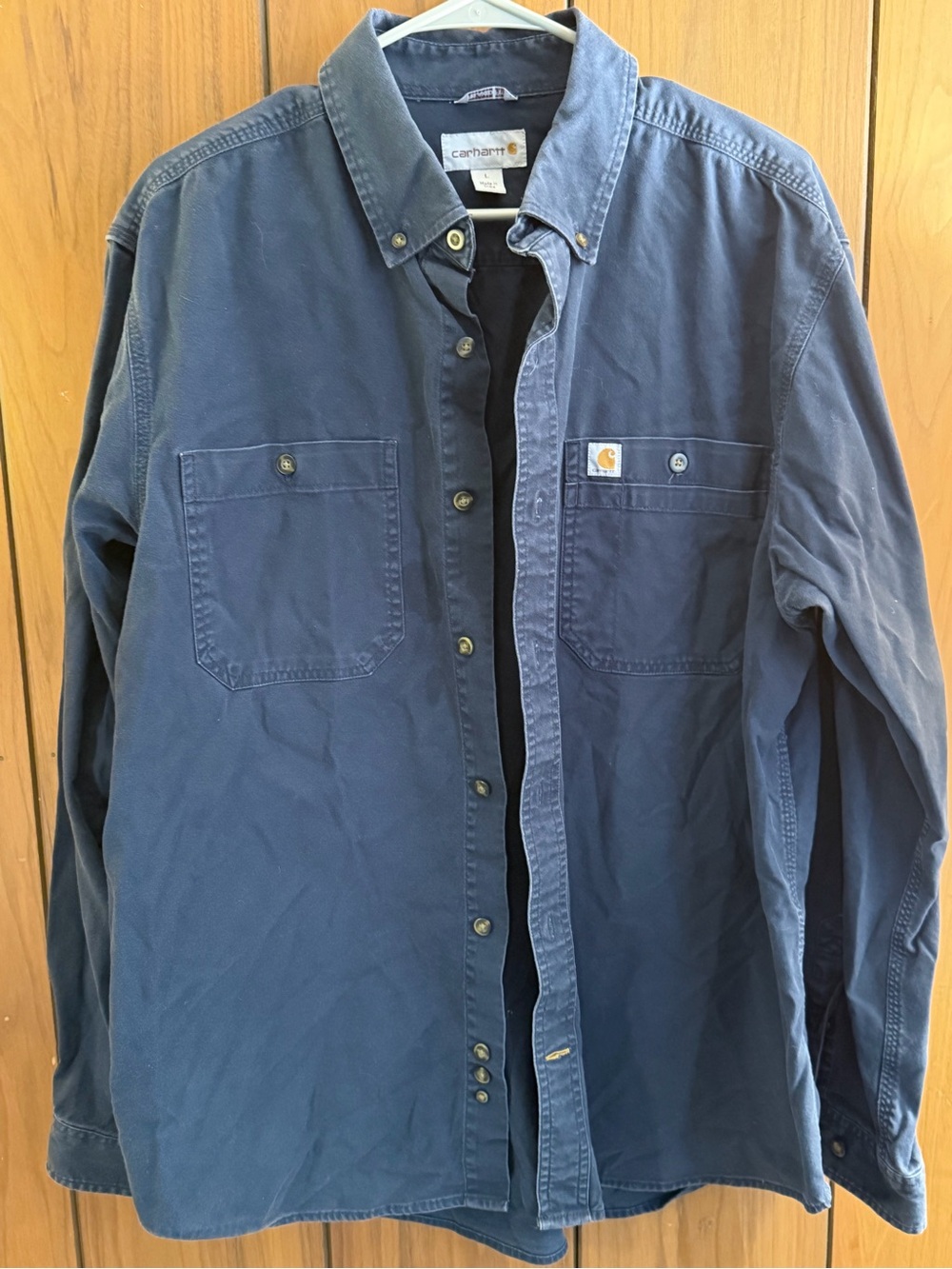 Carhartt Navy Blue Men's Button-Down Work Shirt